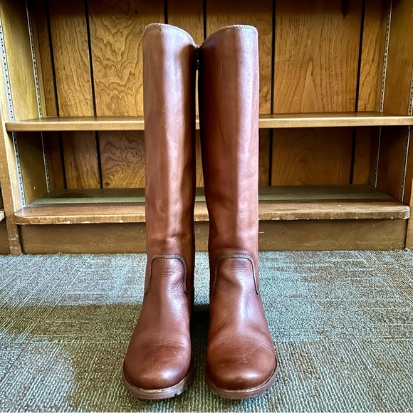 Sofft Brown Leather Sharnell II Lace Up Adjustable Riding Knee Boots, size 8 - Picture 2 of 14